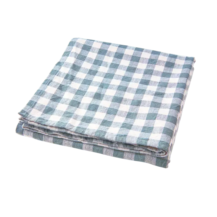 Pöytäliina 150*250, vaaleansiniruudullinen