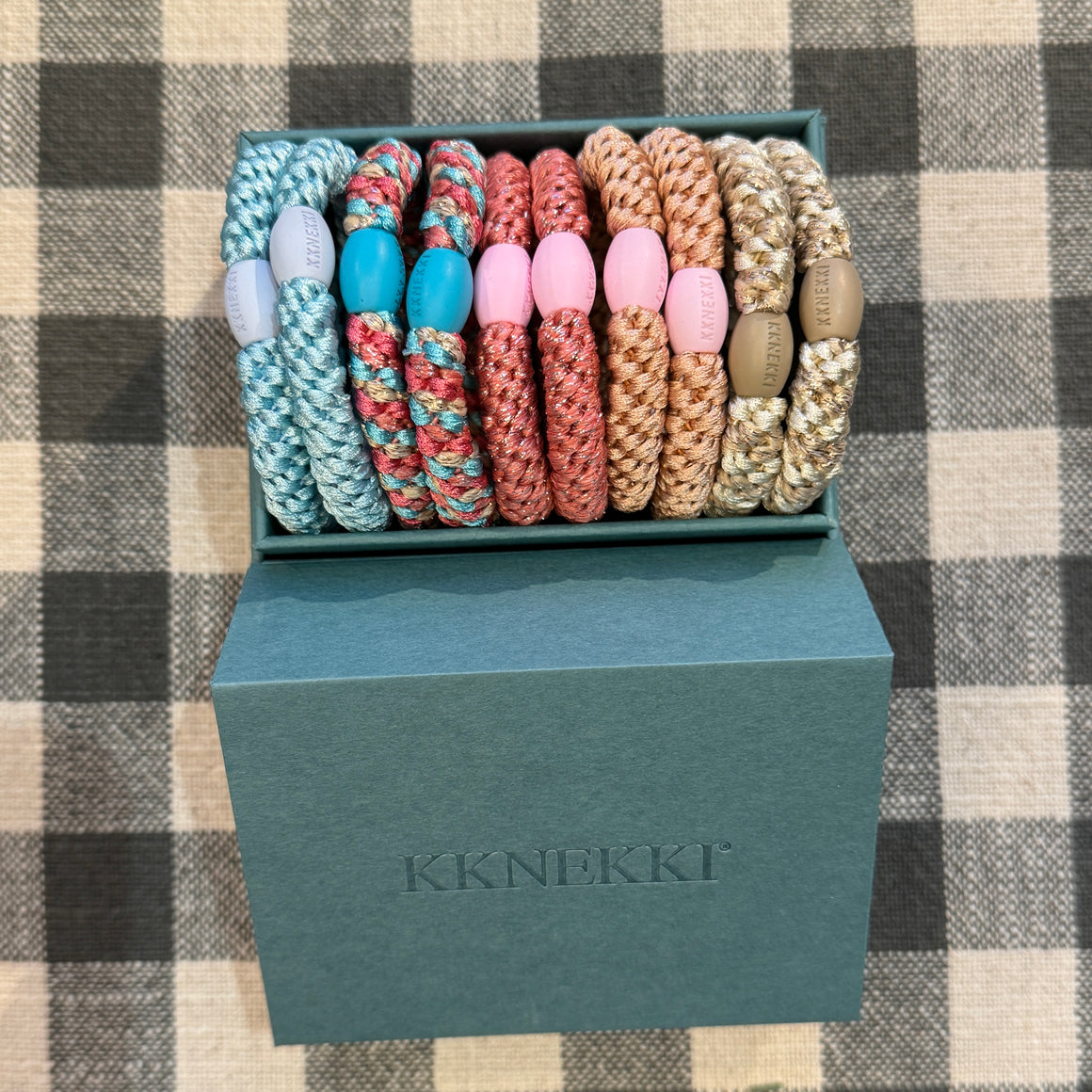 Kknekki-hiuslenkki lahjapakkaus, Blue Pastel