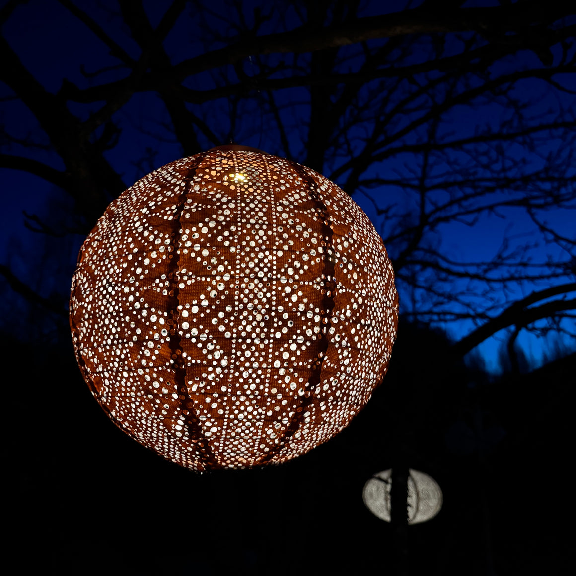 Aurinkokennolyhty Lace Round,aprikoosi