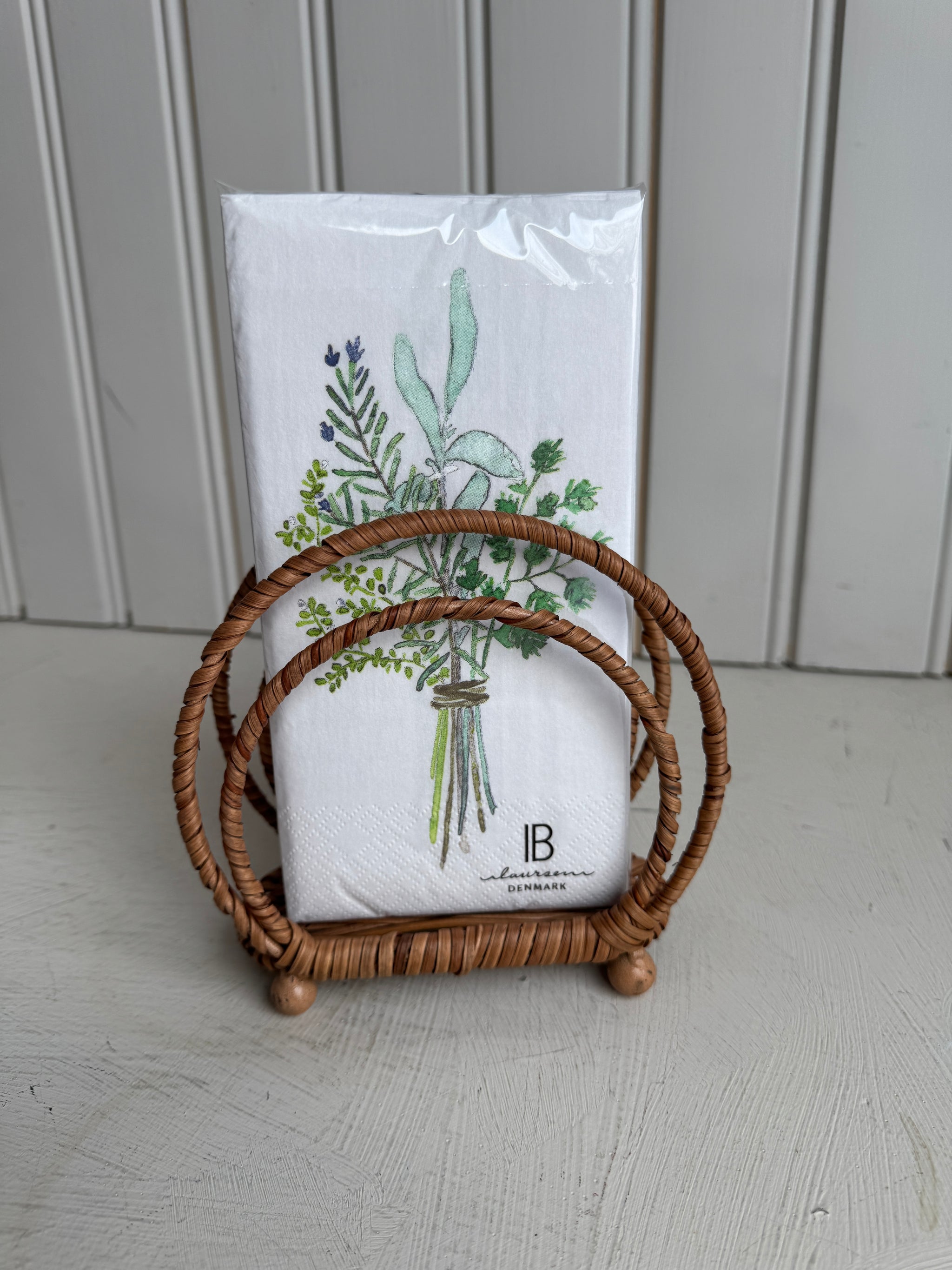 Paperiservetit, yrttikimppu