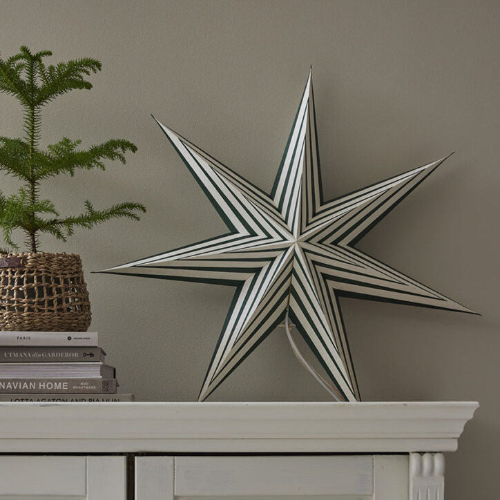 Paperitähti 60cm, vihreäraita