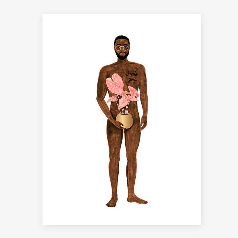 Posteri 18*24, Naked boy with a plant