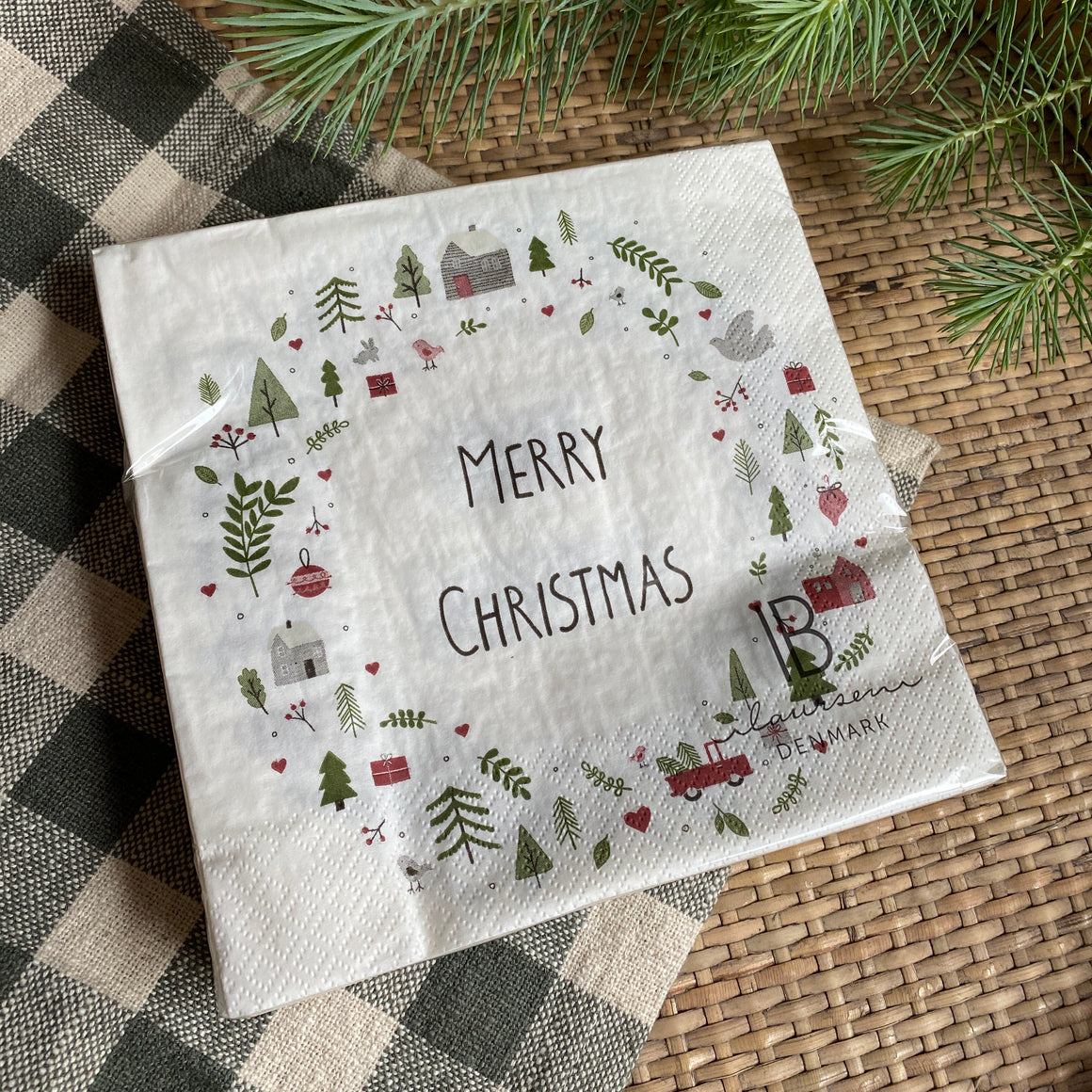 Paperiservetit, "Merry Christmas"
