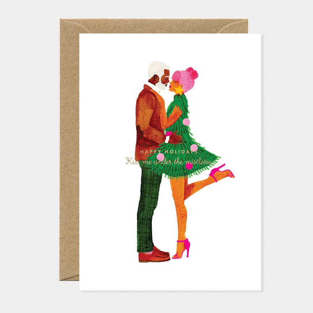 Joulukortti, Mistletoe cute lovers
