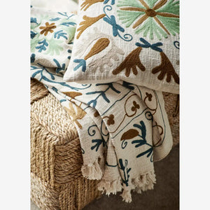 Tyynynpäällinen 45*45, petrooli/kuviollinen