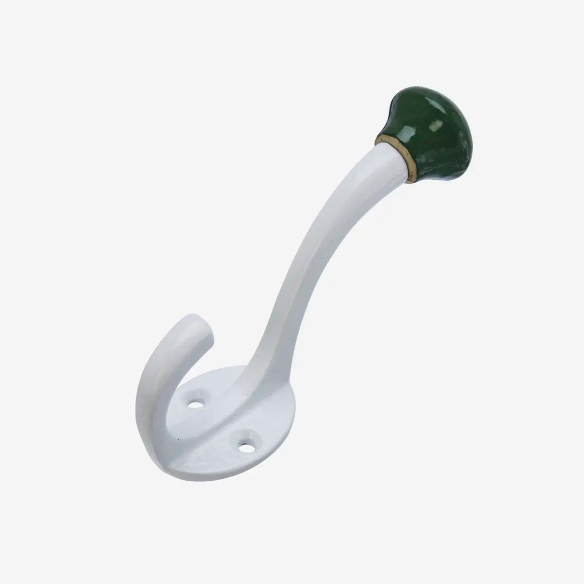 Seinäkoukku 2-os., valk/vihreä